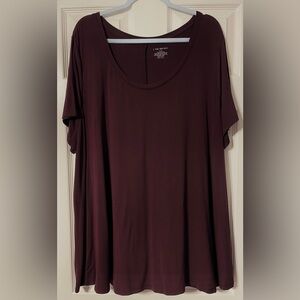 Lane Bryant Women's Plus Size Crew Neck Top Size 26/28, Dark Red
